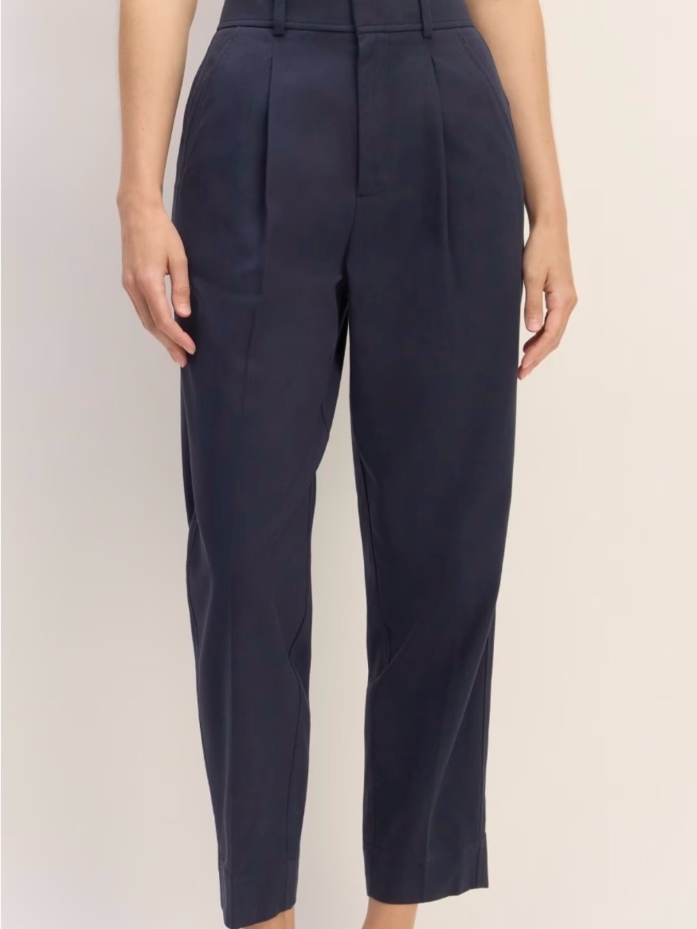 Everlane The TENCEL Way-High Taper Pants Navy Size 6